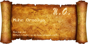 Muhr Orsolya névjegykártya
